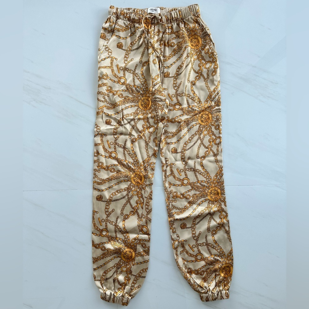 Celine chained print trousers